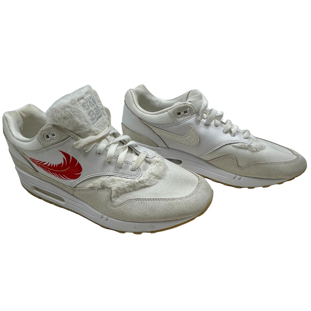 Men's Size 13 Nike Air Max 1 PRM 'The Bay' White University Red FJ4451-100